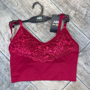 “NEW” ABS by Allen Schwartz Seamless Bra W/ Lace S